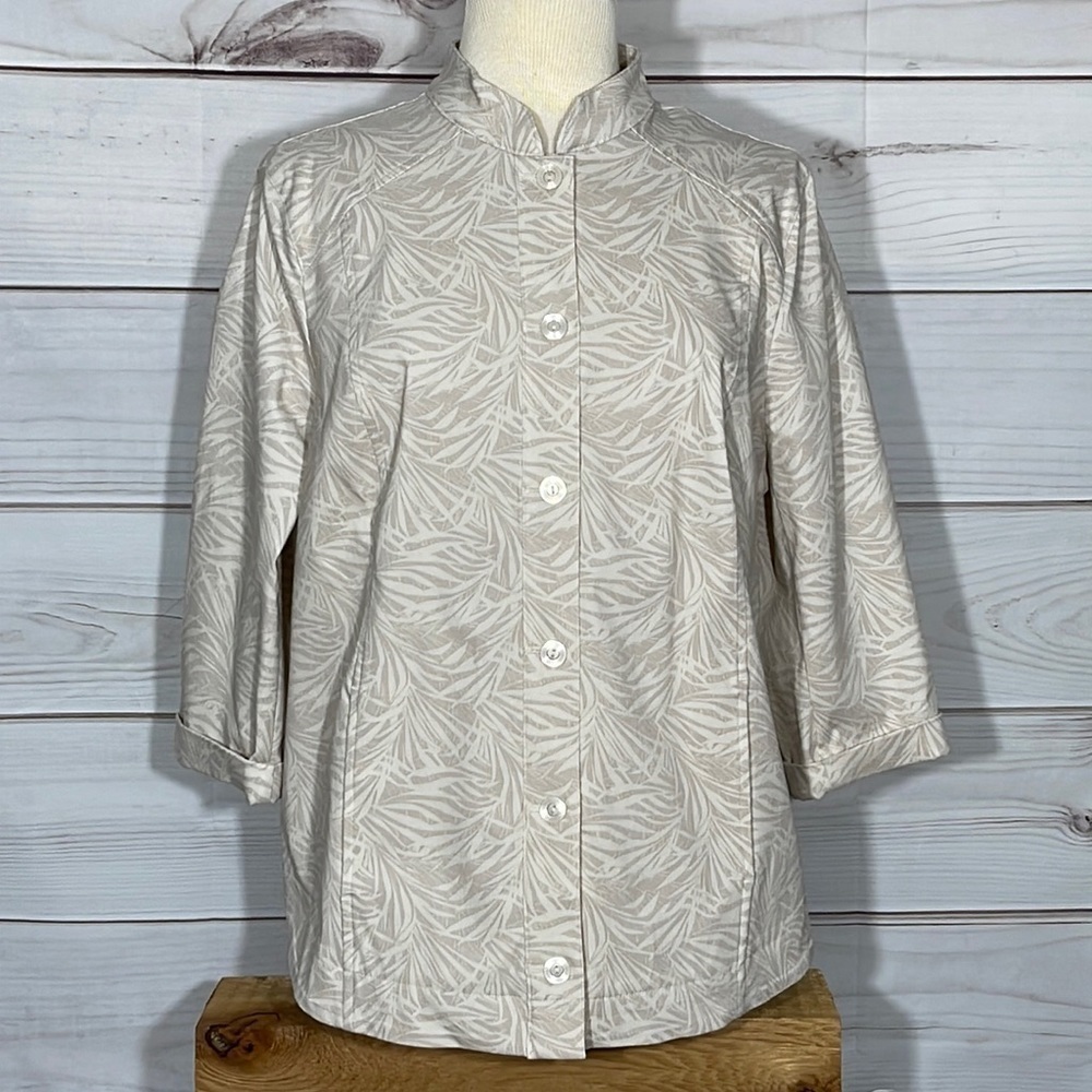 Chico’s NWT Perfect Stretch Palm Print Jacket Size Large/12/Chico’s 2